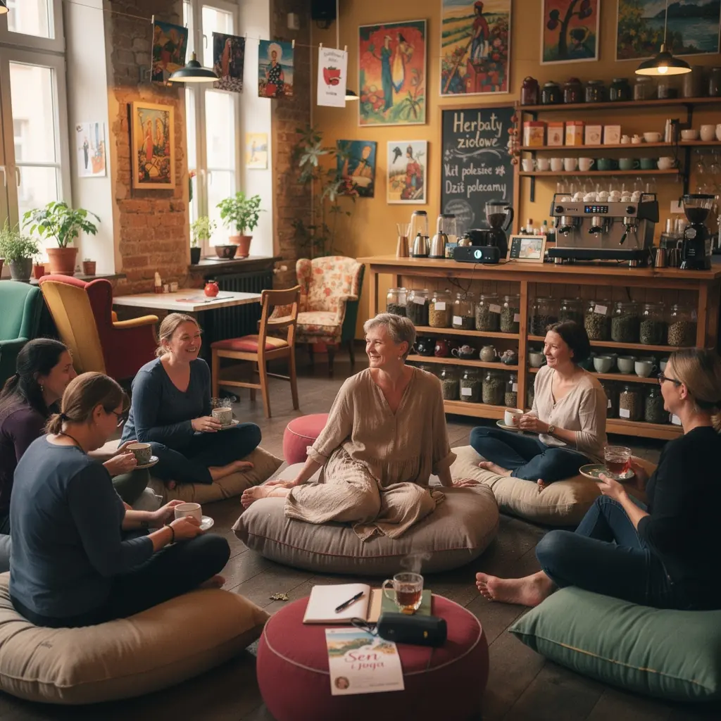 Osoba medytująca w spokojnym otoczeniu, otoczona świecami, w celu złagodzenia stresu.