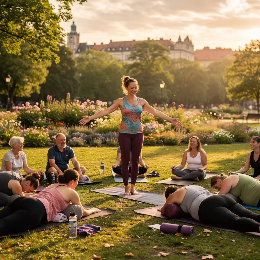 Osoba medytująca w spokojnym otoczeniu, otoczona świecami, w celu złagodzenia stresu.